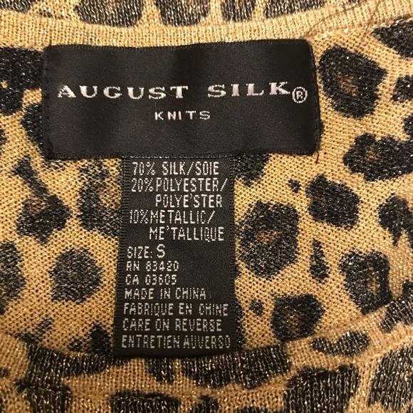 AUGUST SILK KNITS , animal print top , size S - Picture 7 of 16